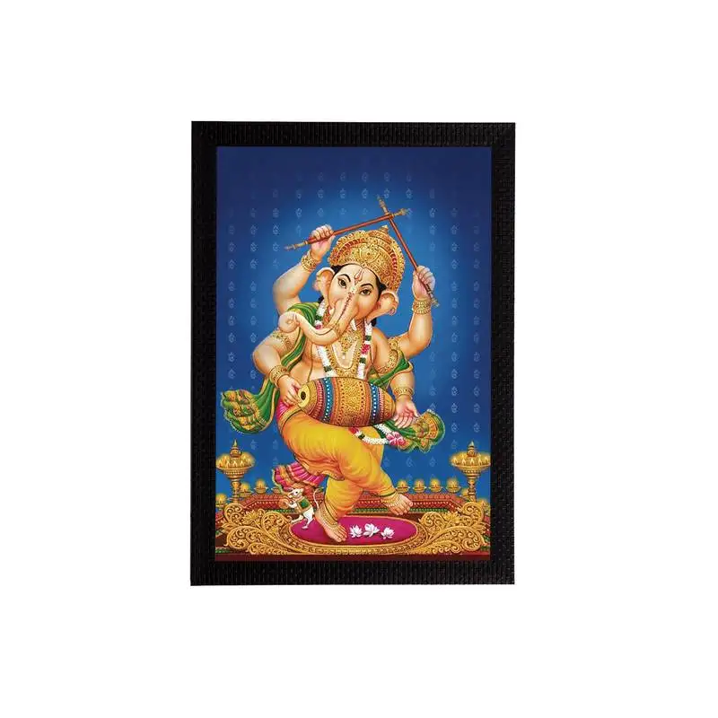 Ecraftindia lord ganesha satin matt texture uv art painting