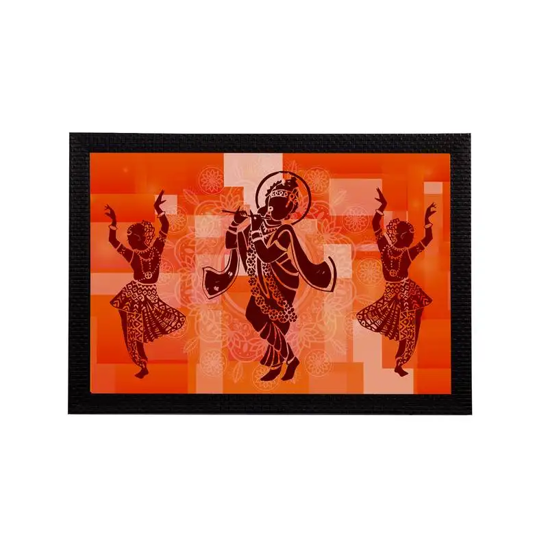Ecraftindia lord krishna satin matt texture uv art painting