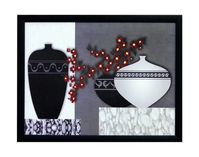 Abstract pots theme satin matt texture uv art painting