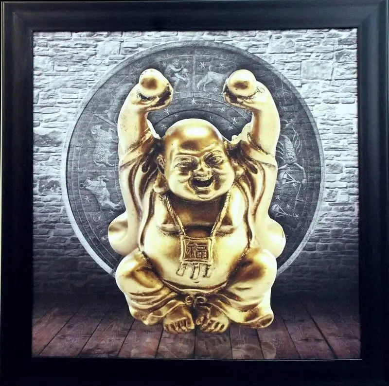 Laughing buddha design satin matt texture uv art painting