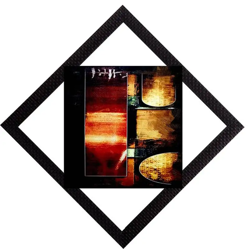 Yellow & orange abstract satin matt texture uv art painting