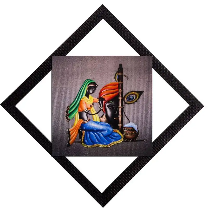 Woman with instrument satin matt texture uv art painting