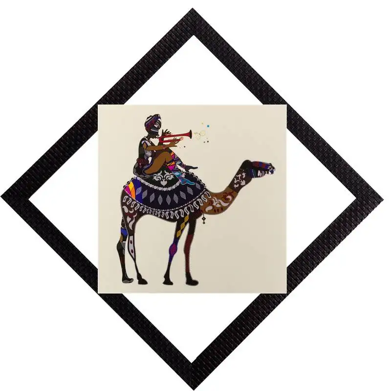 Decorated camel satin matt texture uv art painting