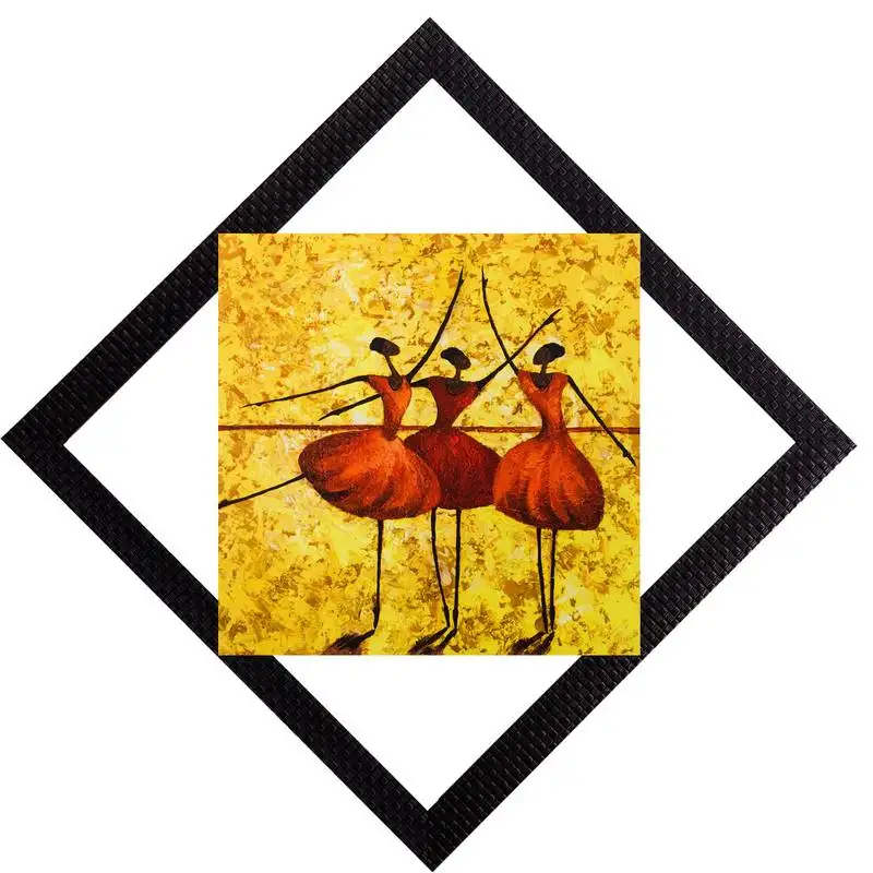 Orange dancing figurine satin matt texture uv art painting