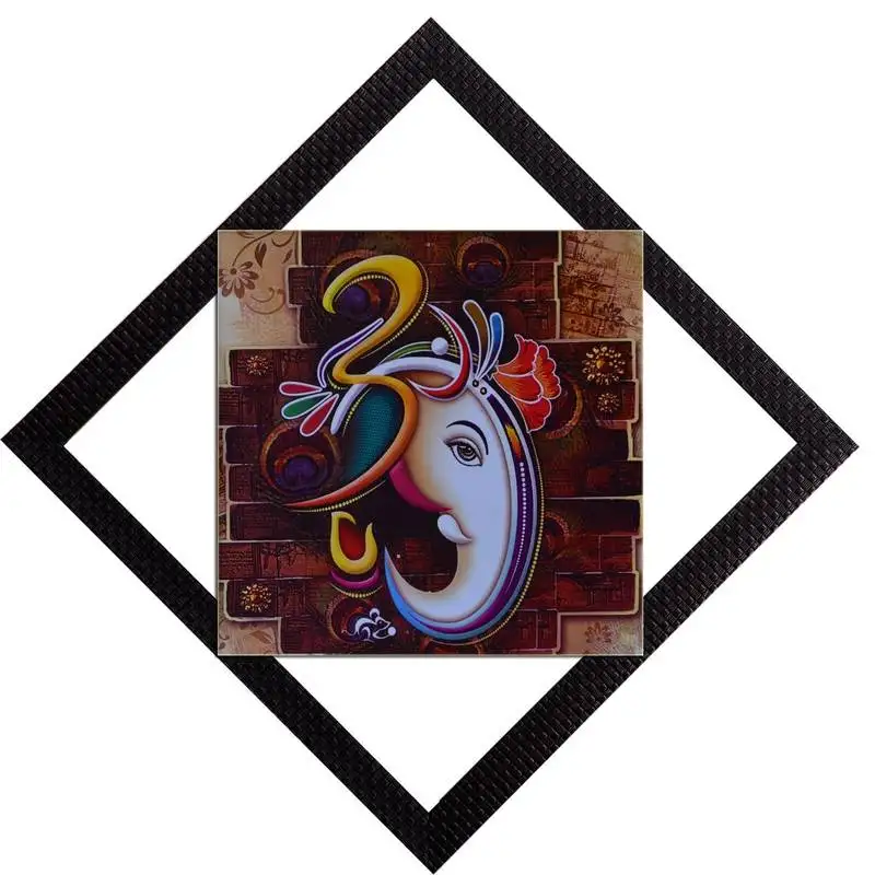 Lord ganesh's face satin matt texture uv art painting