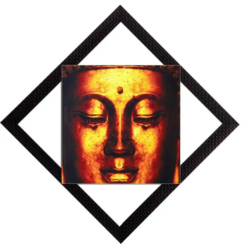 Glowing face of lord buddha satin matt texture uv art painting