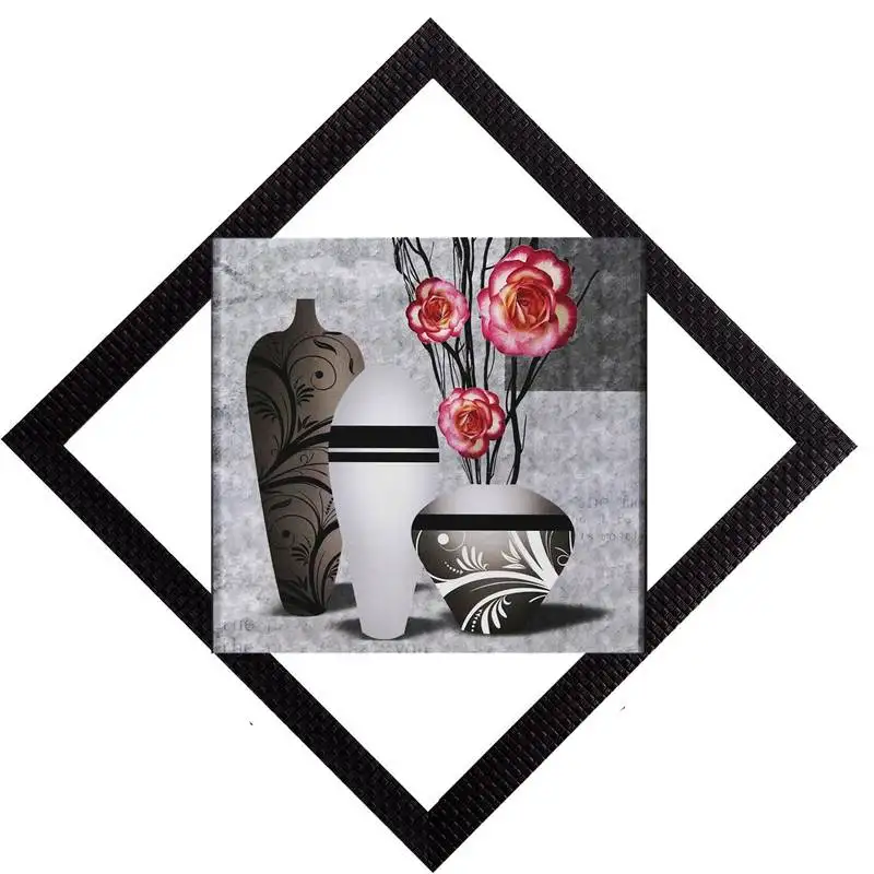 Three vases satin matt texture uv art painting