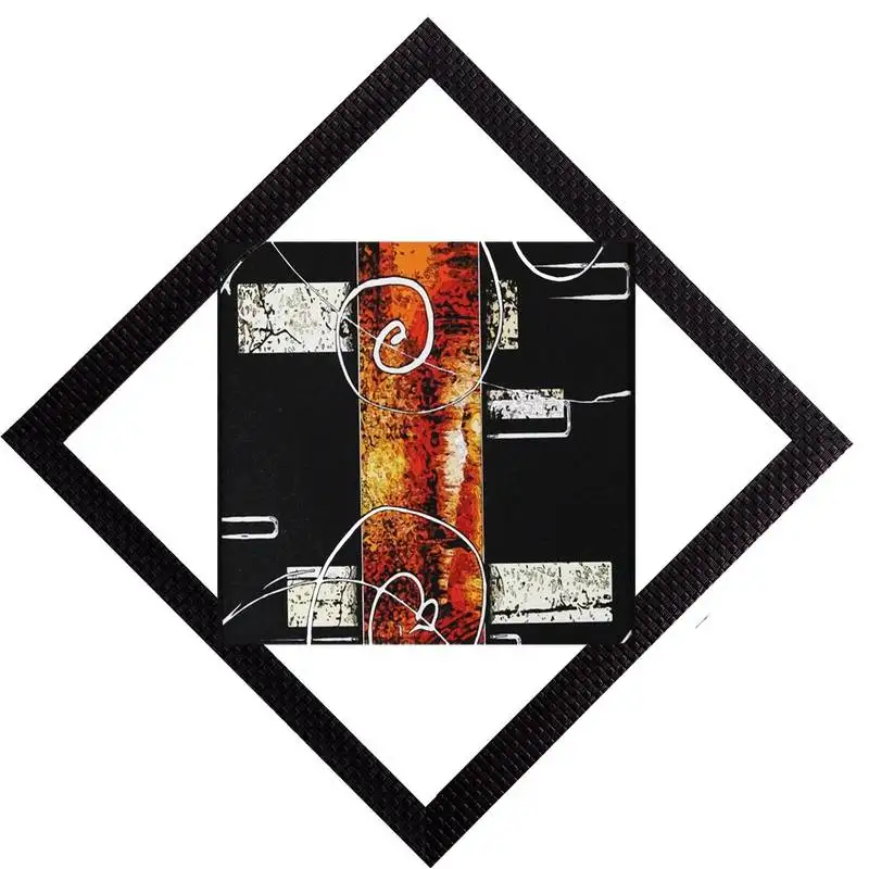 Orange & black satin matt texture uv art painting