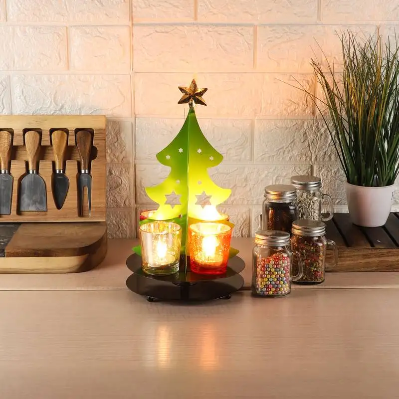 Christmas tree tealight holder & platter