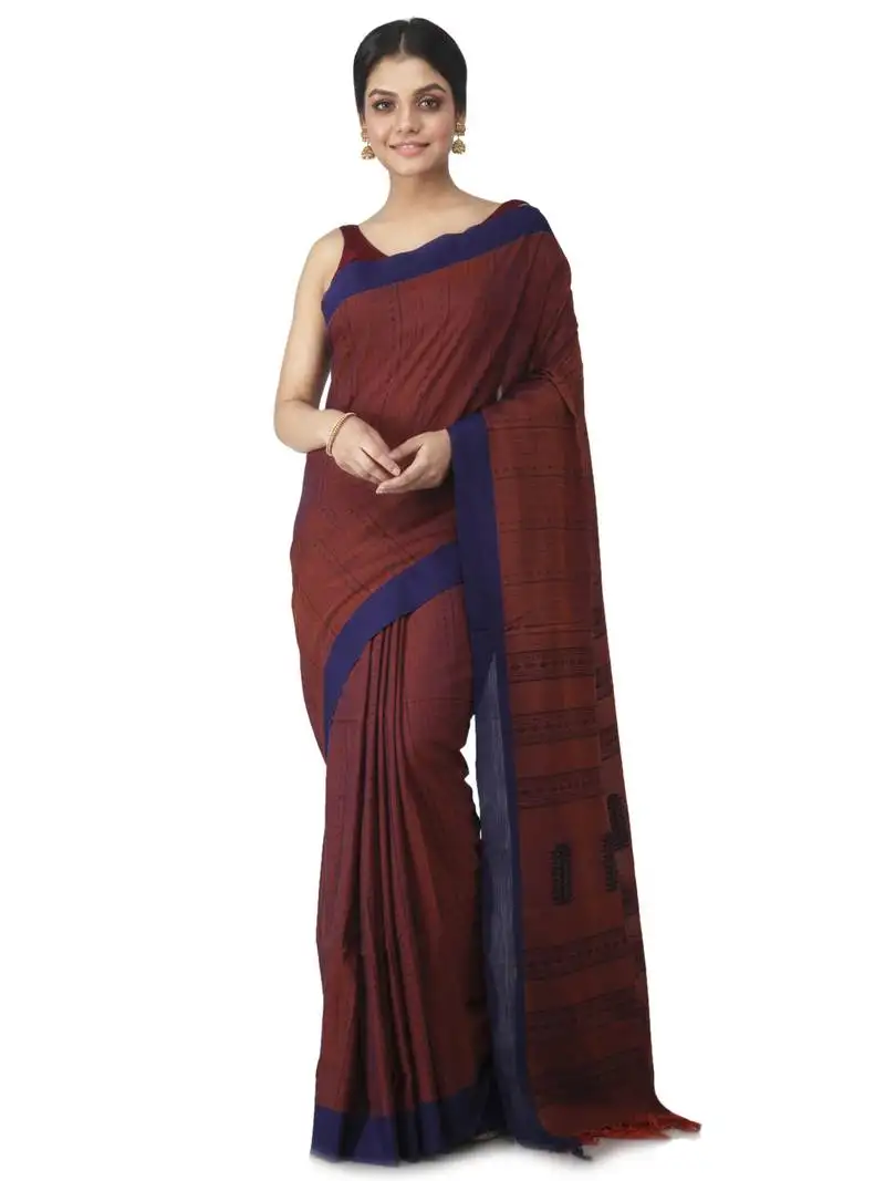Multicolor hand woven pure cotton handloom sarees