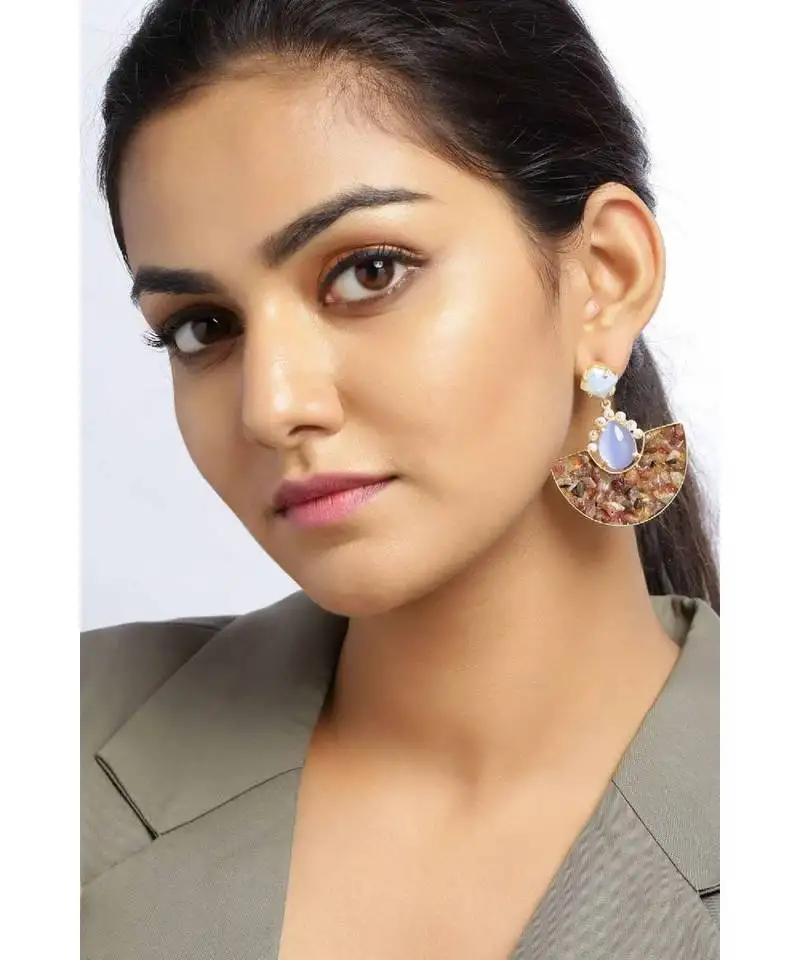 Blue rustic sling earrings