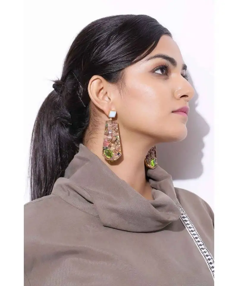 Fern tourmaline flair earrings