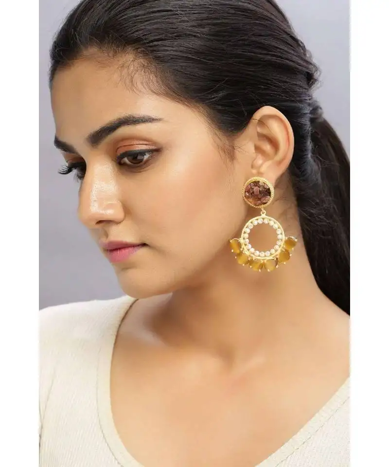 Earthly beaded panache earrings