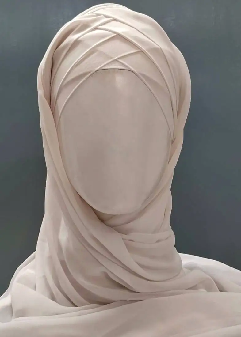 Nazneen 3-layer turban hijab stitched light pink