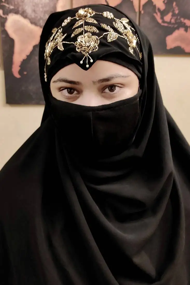 Elegant hand-embroidered ready-to-wear hijab