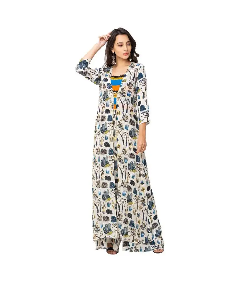 Printed jumpsuit with long jacket