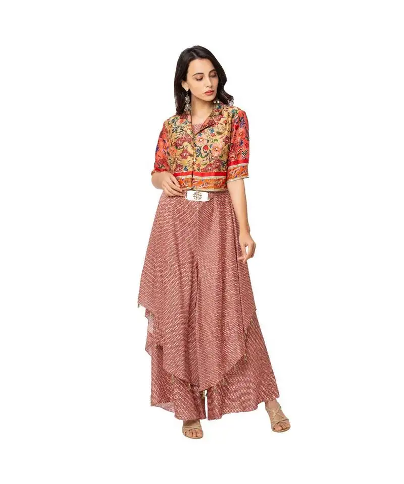 Double layer pant jumpsuit with jacket