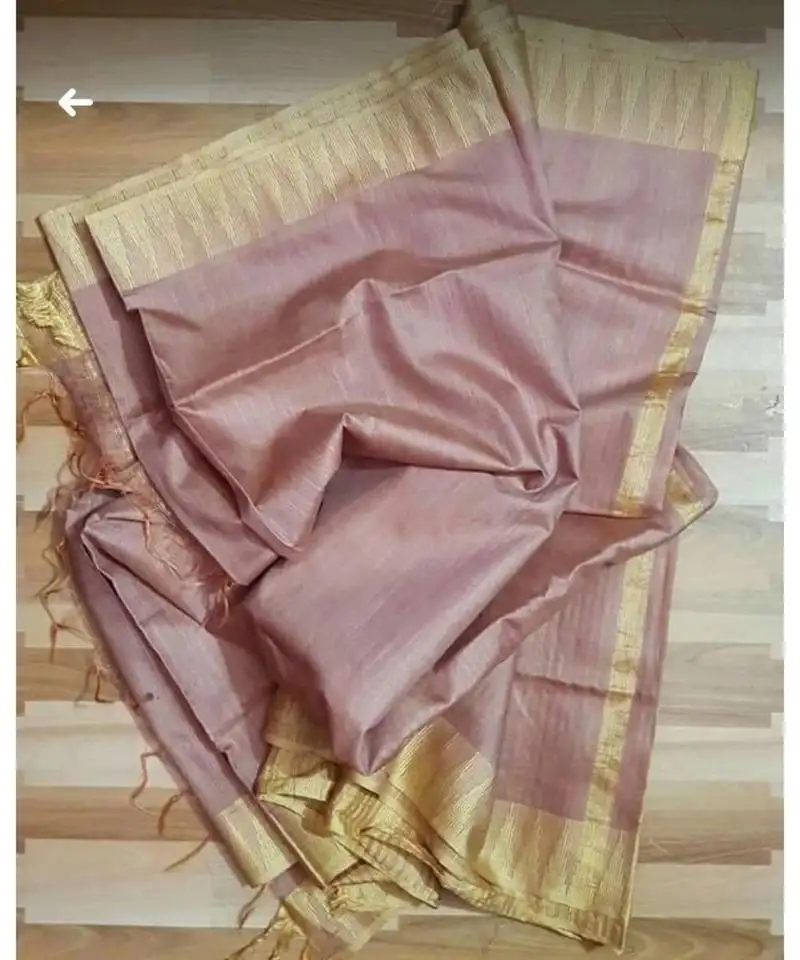 Light violet hand woven poly silk handloom sarees