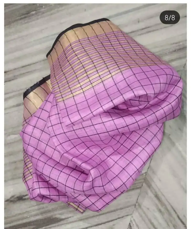 Purple woven linen handloom saree with blouses