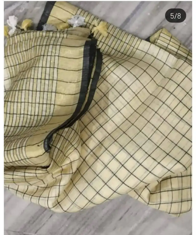 Cream woven linen handloom saree with blouses