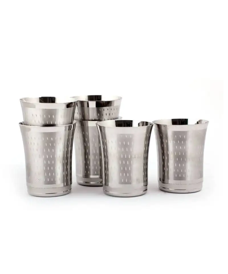 Coconut stainless steel shower glasses - 6pc (capacity -320ml each)