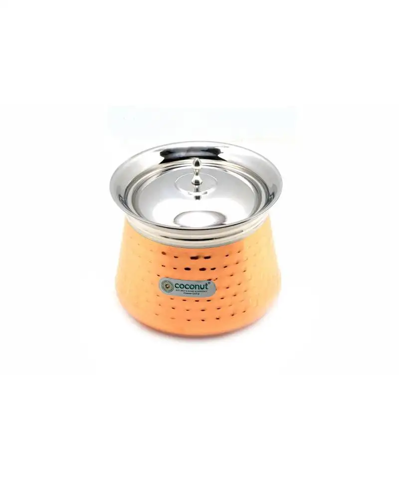 Coconut stainless steel - cookware:: athens copper hammered handi with lid-1 unit - capacity - 2500 ml
