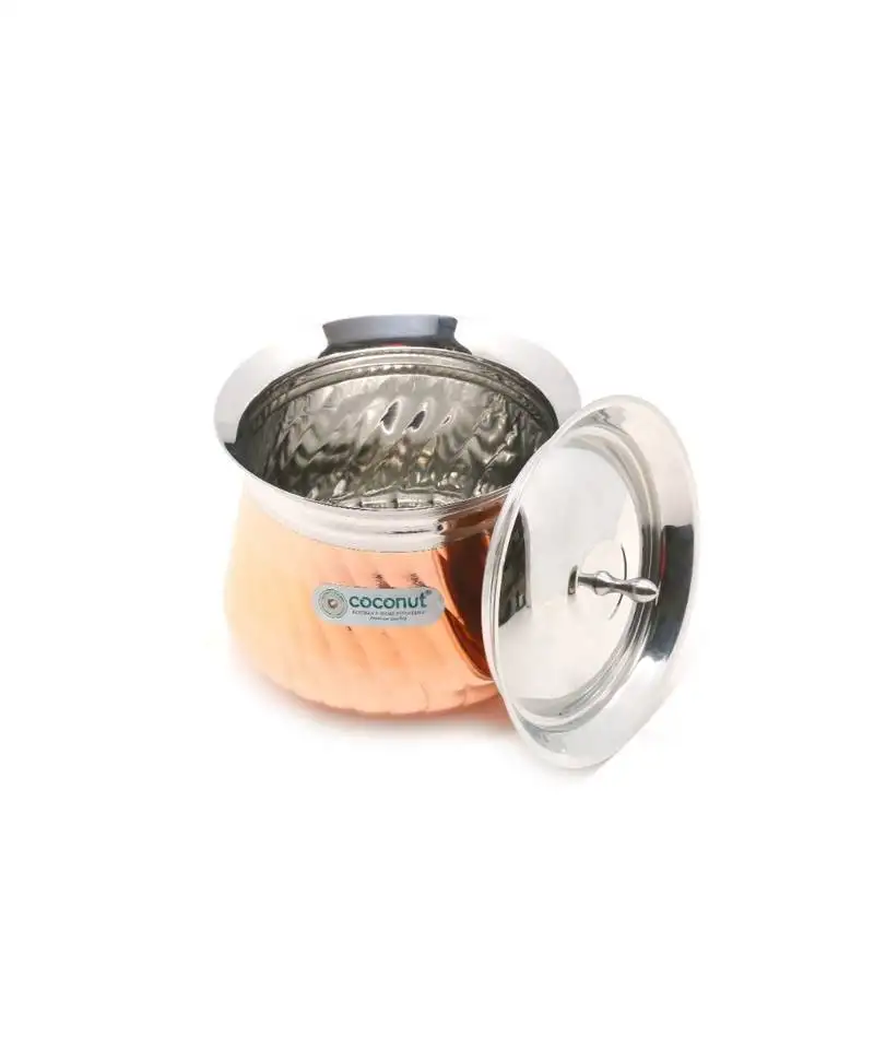 Coconut stainless steel - cookware::Orchid copper twister handi with lid -1 unit - capacity - 1850 ml