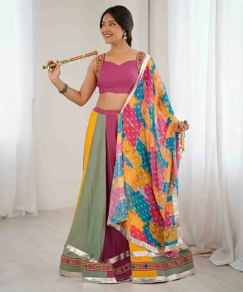Multi-color garba lehenga choli set