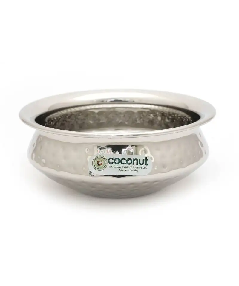 Coconut stainless steel hammered golconda kadai - 200 ml