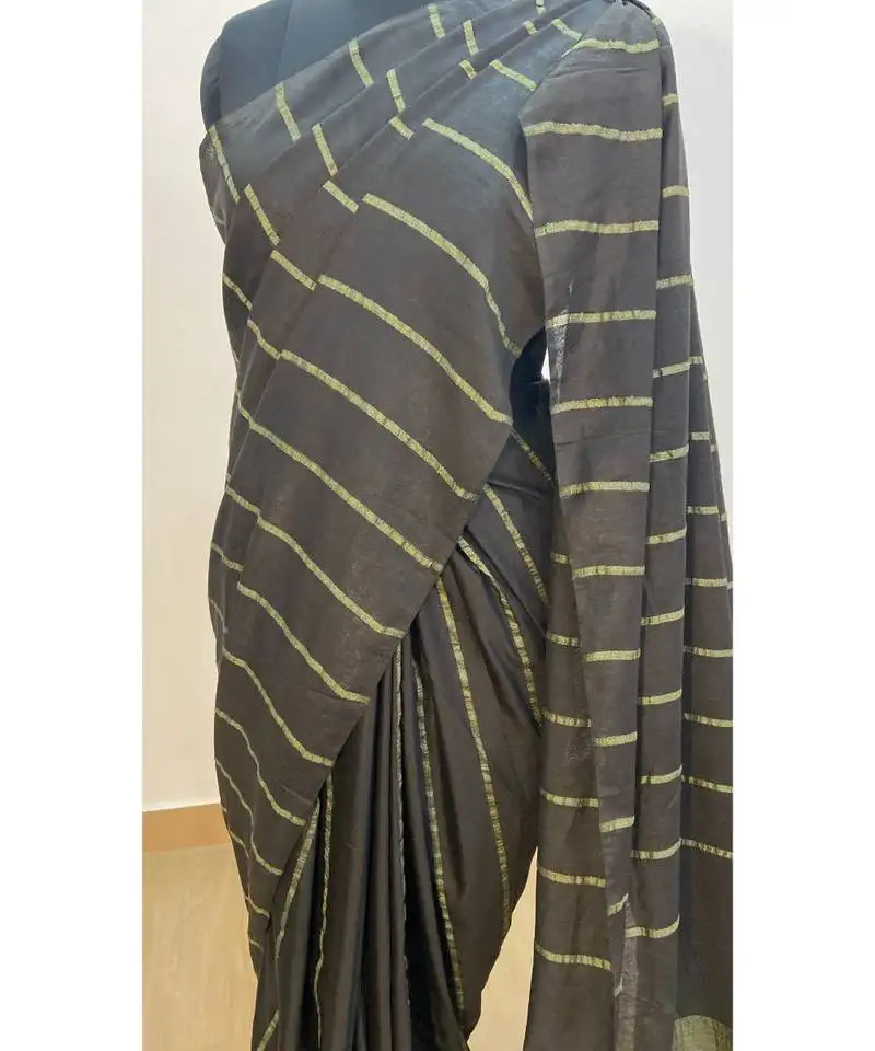 Grey poly silk handloom saree