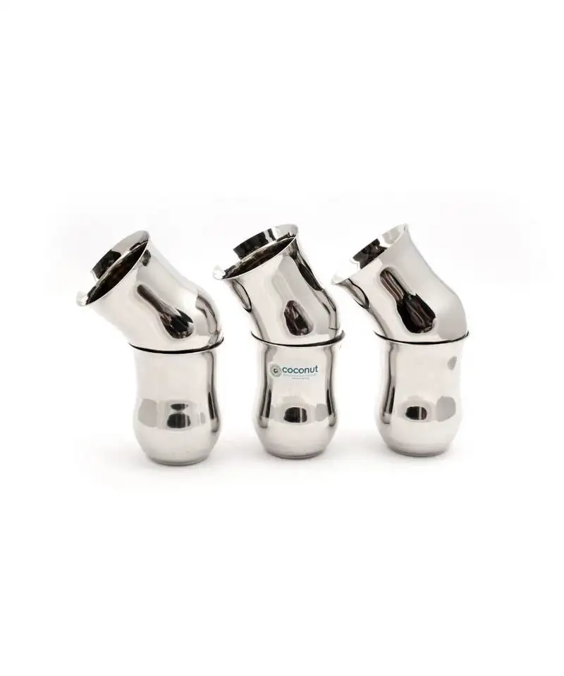 Coconut stainless steel water glass set of 6 - diameter 8 cm - capacity - 200ml each glass