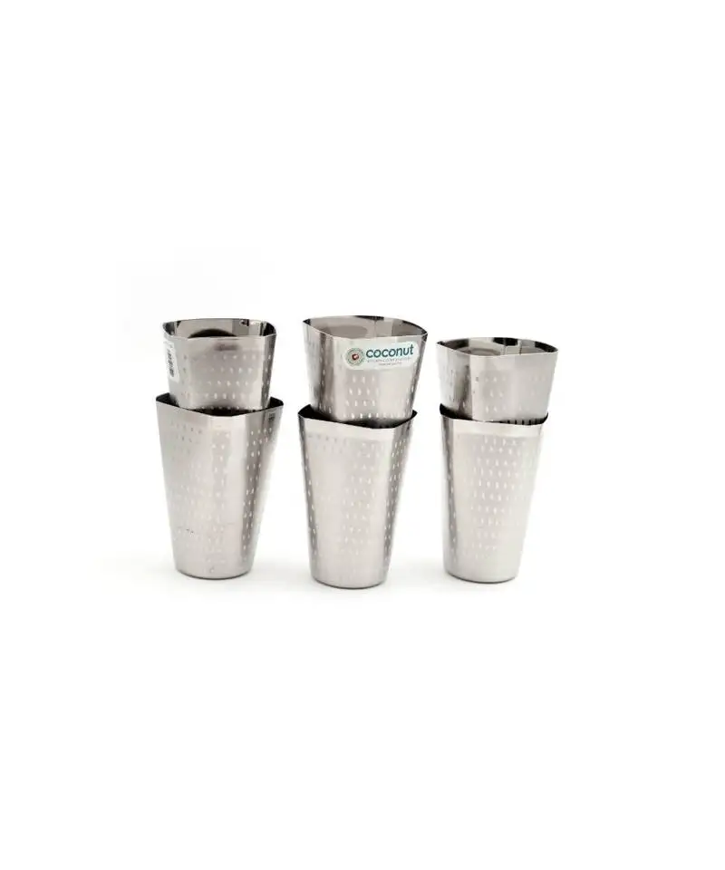 Coconut stainless steel glass set, 200ml, set of 6, silver