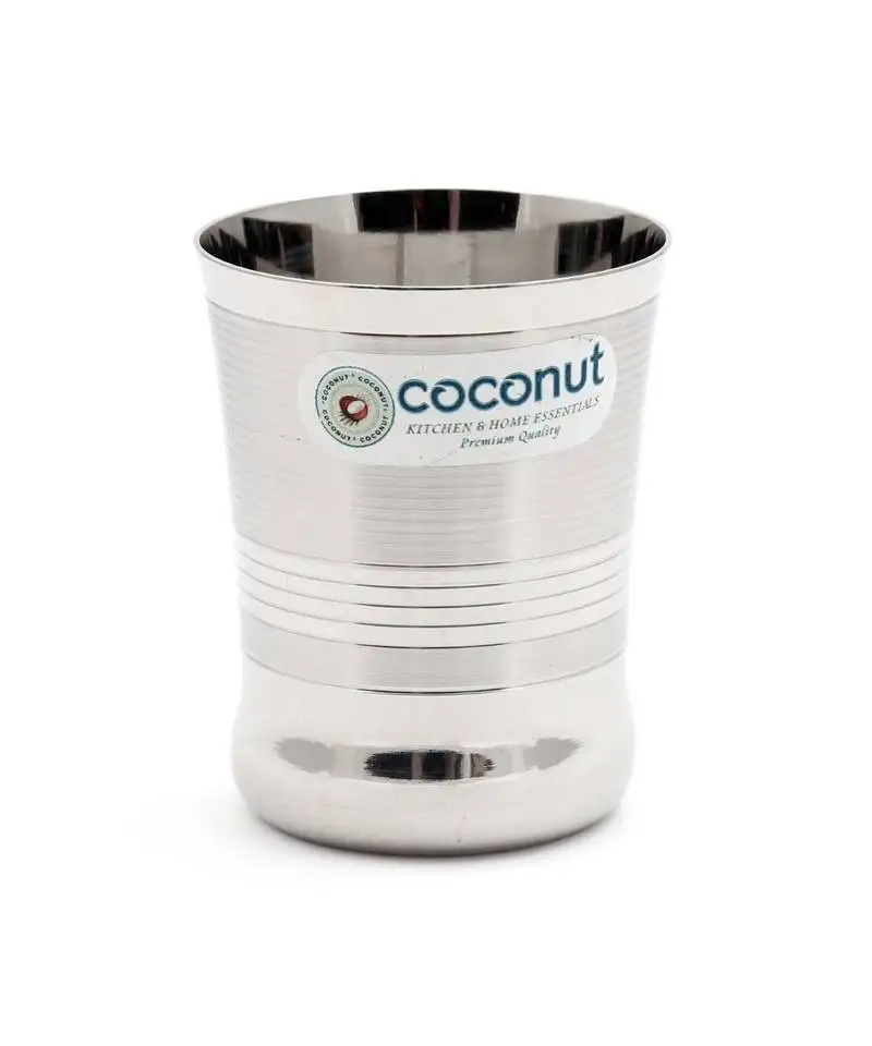 Coconut stainless steel glasses - set of 6 -capacity -170ml each glass