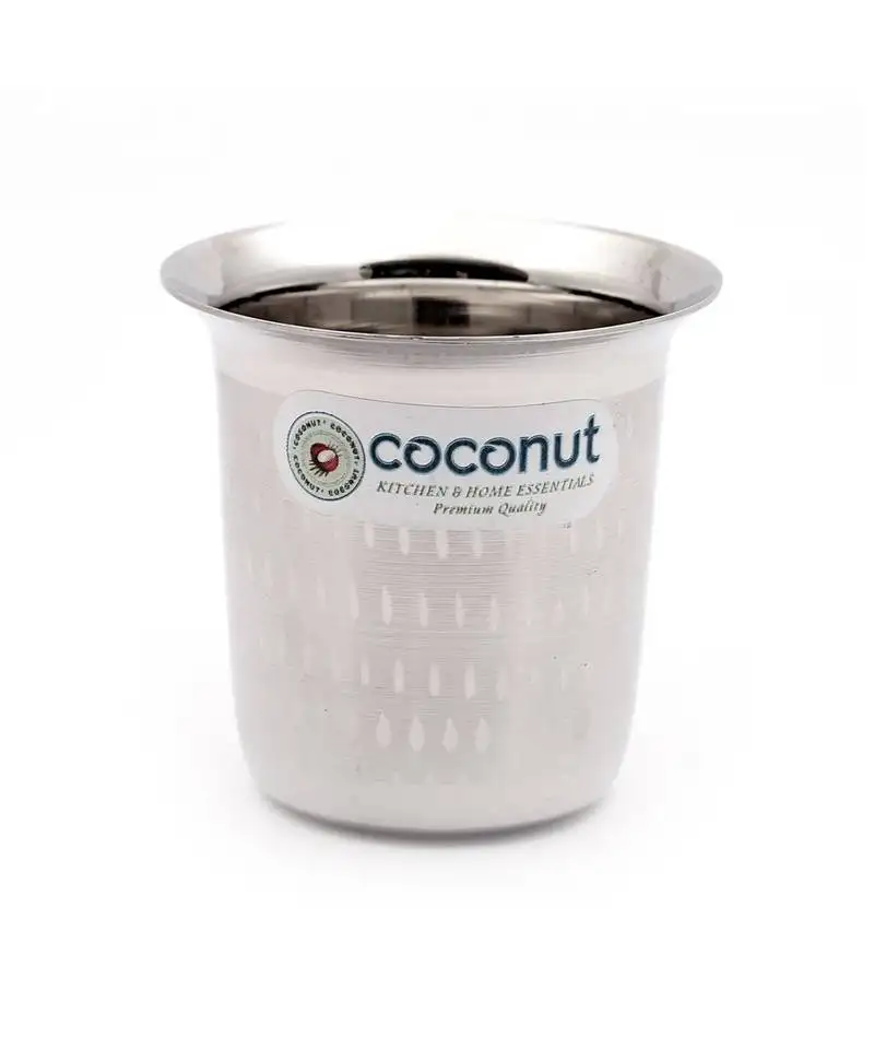 Coconut stainless steel coffee glasses - set of 6, set of 6 units - capacity -120ml each glass