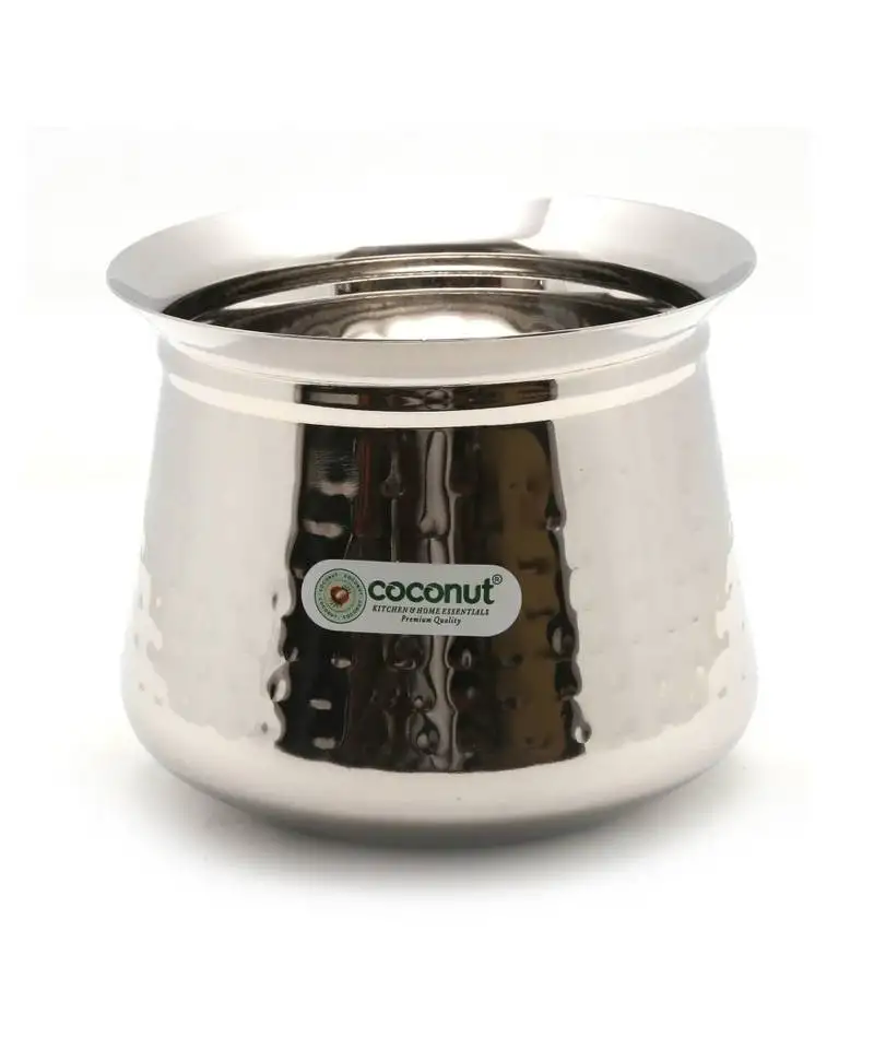 Coconut stainless steel - cookware:: fiji hammered handi with lid-1 unit - capacity - 500 ml