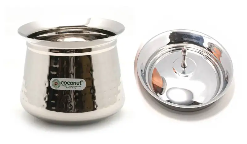 Stainless steel cookware fiji hammered handi with lid1 unit capacity 1400 ml