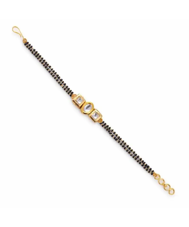 Hand kundan mangalsutra bracelet