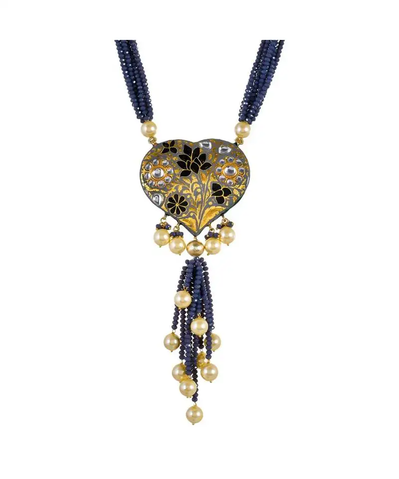 Grey heart style necklace set