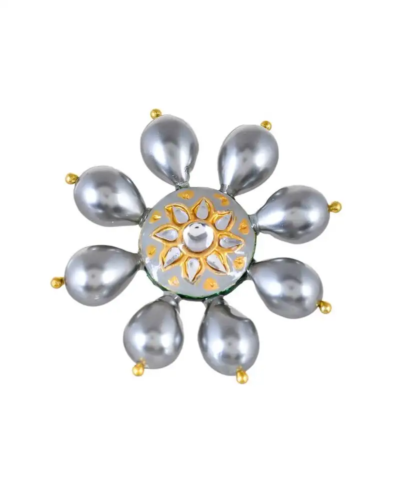 Grey baroque adjustable ring