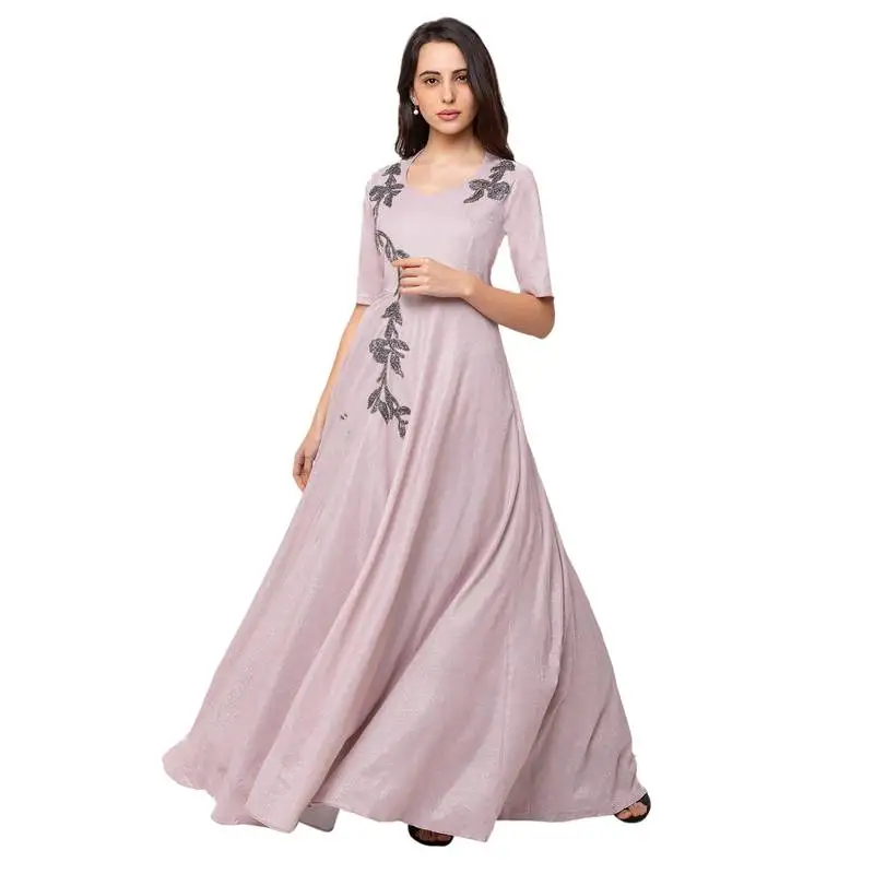 Sheczzar pink color simmer floor length party wear gown.