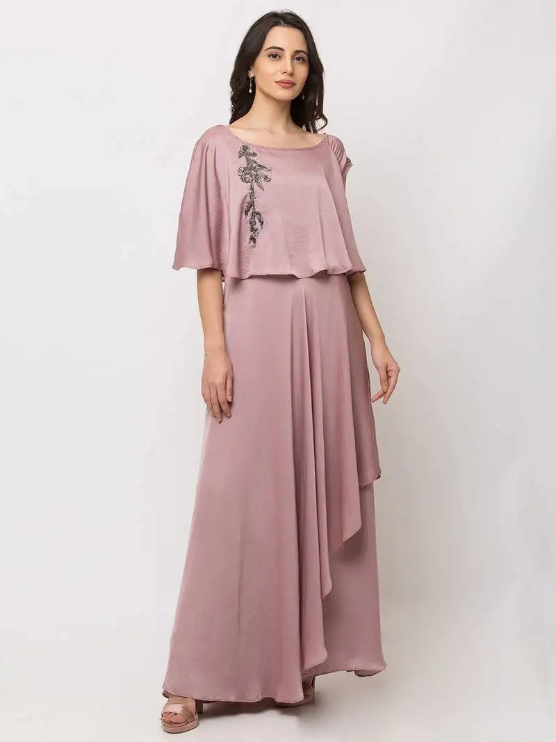 Sheczzar pink color cotton floor length party wear gown.