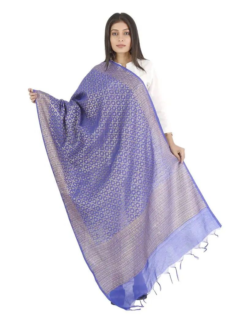 Karina red women's banarasi kora silk zari dupatta