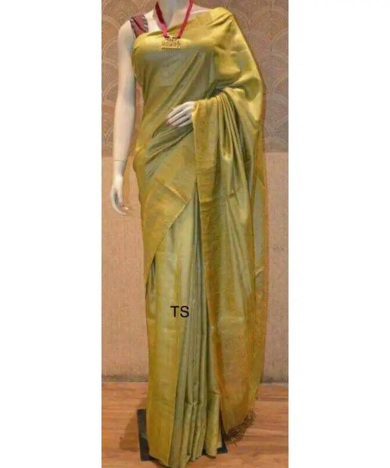 Golden shade tussar moonga silk saree with blouse
