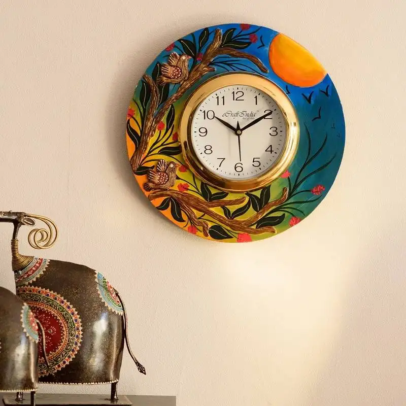 Sunrise view decorative wooden handcrafted wall clock