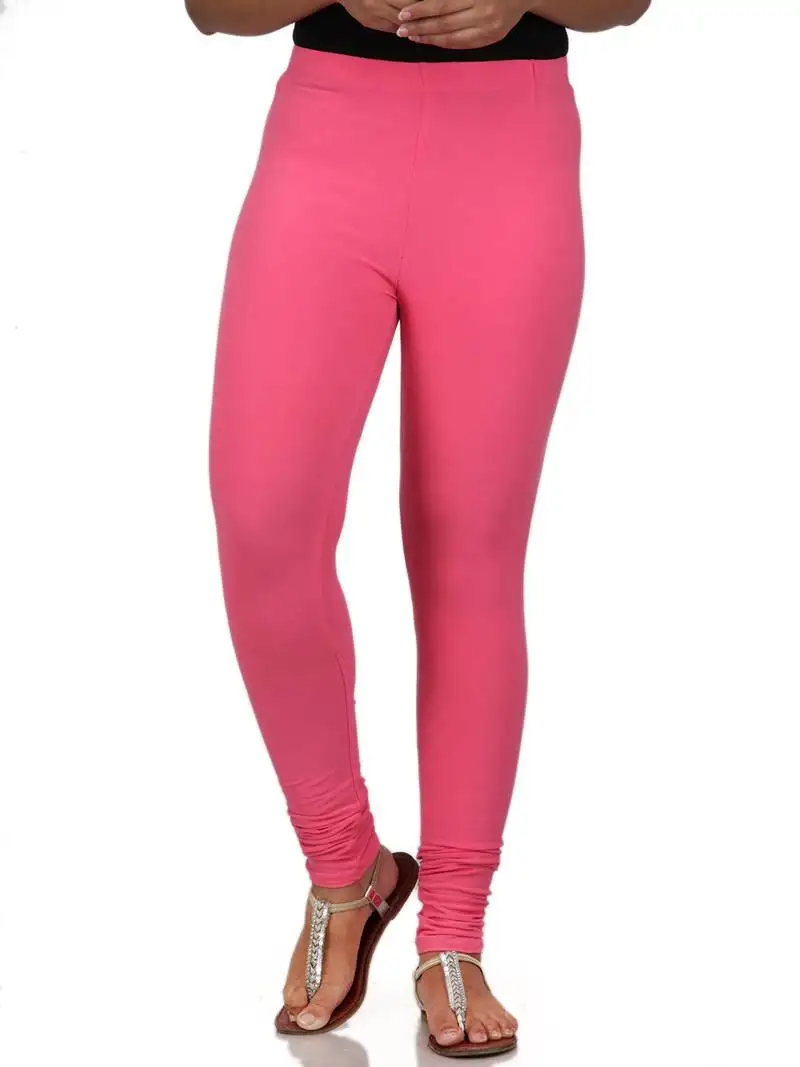 Women baby pink polycotton churidar legging