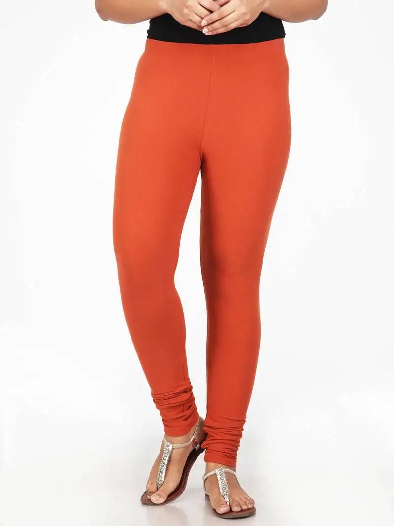 Women brown polycotton churidar legging