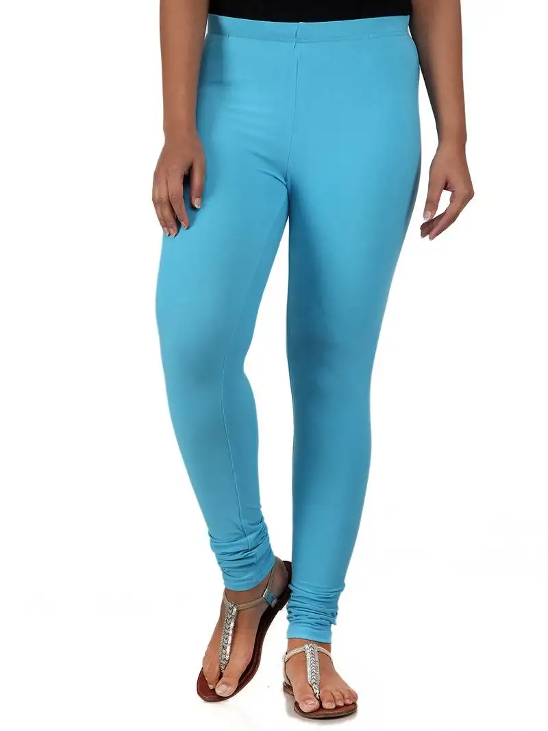 Women sky blue polycotton churidar legging