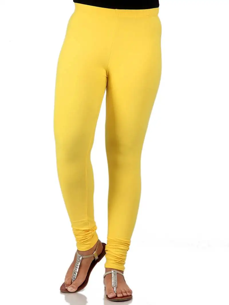Women yellow polycotton churidar legging