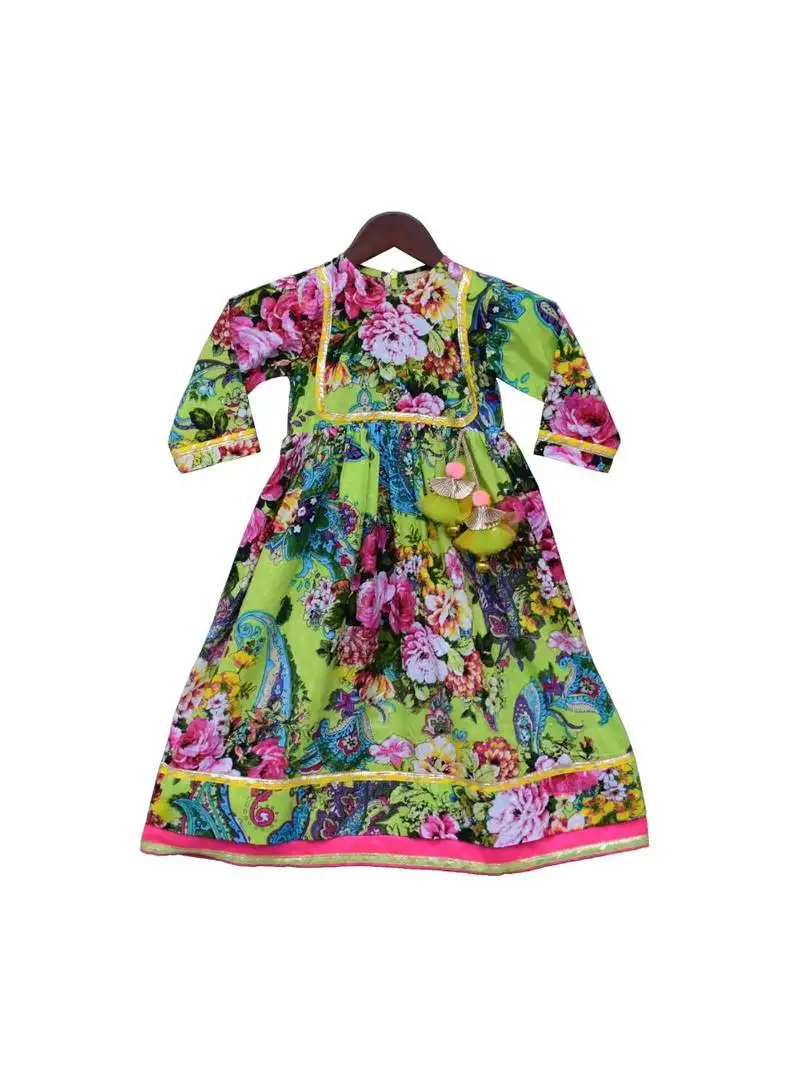 Apple green high low frock