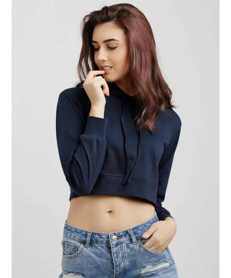 Believe me in hooded crop top